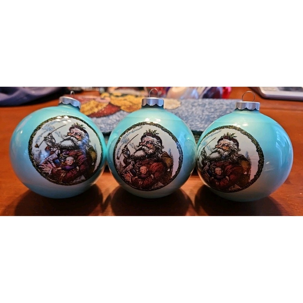 Vintage Old World Christmas‎ Balls / Merked "Made In U.S.A. / Santa with Toys